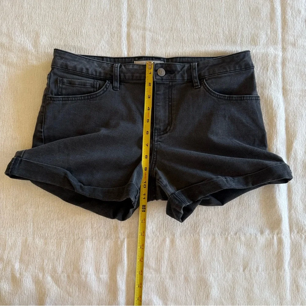 Vans Black Denim Shorts Womens Size‎ 5 Cuffed Skate Casual Jeans Summer